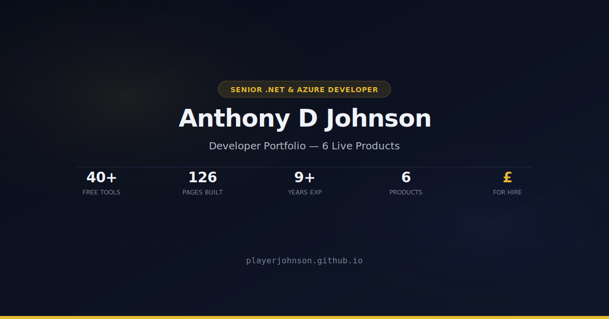 Anthony D Johnson — Software Engineer & SaaS Builder